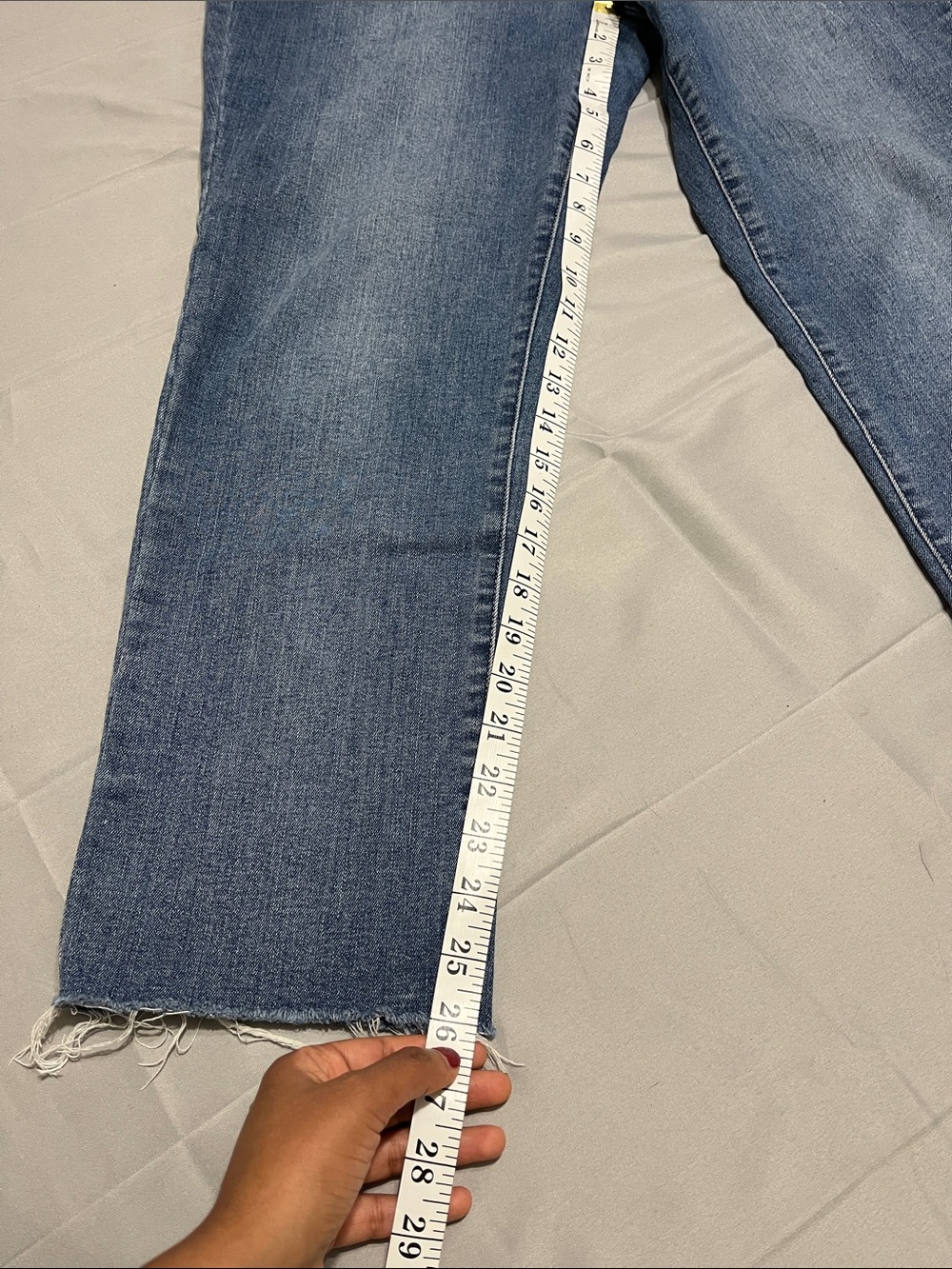 Democracy High Rise Jeans Size 12| Y2K Straight Leg Raw Hem‎ Denim - Picture 5 of 6
